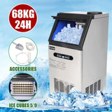 ZNTS ZK-150 120V 245W 150lbs/68kg/24h Ice Maker Stainless Steel Transparent Frosted Lid/Display/5*9 17369097