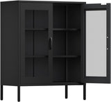 Metal Storage Cabinet with Mesh Doors and Shelves,Multipurpose Storage Rack, 3-Tier Office T3421P336344