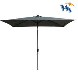 10 x 6.5t Rectangular Patio Solar LED Lighted Outdoor Umbrellas with Crank and Push Button Tilt for W65638624