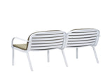 Luna Outdoor Patio PP Loveseat, White Frame with Green Cushion N775P272741W