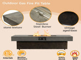 50000 BTU Rectangle Fire Pit, Smokeless Propane Outdoor Firepit with Convertible Coffee W853P553884