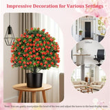 2 PCS Red Artificial Rose Topiary Ball Tree 62400350