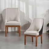 Gilsea Fabric, Brown Synthetic Leather & Brown Finish Side Chair B2726P320910