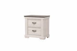 1pc Farmhouse Style Two Drawer Night Stand Nightstand End Table Beige Finish Rustic Bedroom Solid B011P233931