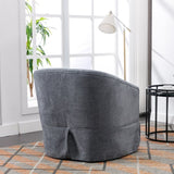 ZNTS 360-degree Swivel Accent Armchair Linen Blend Grey W676102323