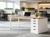 47 Inch Modern Computer Desk with 5 Reversible Drawers, Study Writing Table for Home Office 06980765