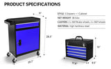 ZNTS 5-Drawer Rolling Tool Chest, High Capacity Tool Storage Cabinet W/Lockable Wheels, Anti-Slip Liner, W1239P176623