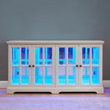 LED Curio Display Cabinet Antique Display Cabinet with Glass Doors Adjustable Shelves for W2275P231690
