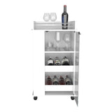 Baltimore Bar Cart with Casters, Glass Door and 2-Side Shelf B200P188861