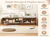 63" Entertainment Center with Open Shelves, 5 Metal Legs Cable Management TV Console 99423094
