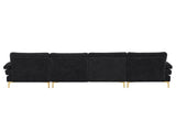 U-Shaped 4-Seat Indoor Modular Sofa Black--Same type97152732 36749210