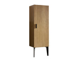 Emilia-14S Striped Matt Black Bathroom Side Cabinet, Freestanding Storage Cabinet for Modern W1865P284118