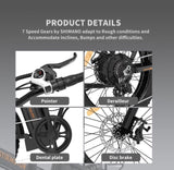 ZNTS AOSTIRMOTOR Folding Electric Bike Ebike Bicycle 500W Motor 20" Fat Tire With 36V/13Ah Li-Battery 20211221A20B