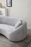 93.31" Minimalist Curved Sofa, 3 Seater, Chenille Fabric Upholstered Sofa, Tight Curved Back W2664P179336