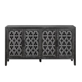 Hollow Four Door Antique Cabinet, American Country Style, Suitable for Living Room, TV Cabinet, W1445P146389