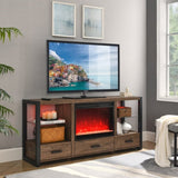 ZNTS 23 inch electric fireplace insert, ultra thin heater crystal & realistic flame, remote control 54886294