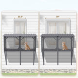 Cat Window Box, 43.3" Catio Outdoor Cat Enclosure with Bug Proof Net for Sunbathing, Napping & W2831P313981