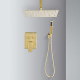 ZNTS Ceiling Mounted Shower System Combo Set with Handheld and 12"Shower head TH6006-12BG