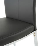 Modern Charcoal PU dining chair, cloth upholstered chair, electroplated metal chair legs, suitable W210P224289
