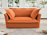 Slip-covered Armchair with 1 Big Back Cushion and 2 Big Toss Pillows, Single Deep Seat Comfy Single W3041P281156