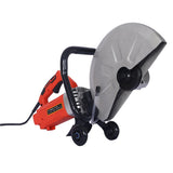 Electric 14" Cut Off Saw Wet/Dry Concrete Saw Cutter Guide Roller with Water Line Attachment 3000w W46539905