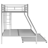 ZNTS Twin over Full Bed with Sturdy Steel Frame, Bunk Bed with Twin Size Trundle, Two-Side Ladders, 22027007