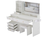 41" Large Size Left Drawer Desktop Vanity TableCushioned Stool Dresser Set, 2 AC2 USB Power W936P230830
