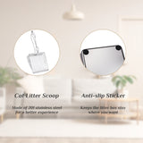 XL Stainless Steel Cat Litter Box with Lid, Extra Large Litter Pan with High Sides, Easy Cleaning, 98168001