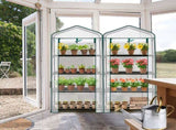 4 Tier Mini Greenhouse with PE Cover & Roll-Up Zipper Door, Portable Waterproof Greenhouse for 11350869
