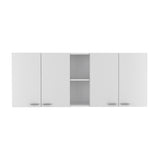 Portofino 150 Wall Cabinet, Double Door, Two External Shelves, Two Interior Shelves -White B20091979