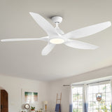 ZNTS Modern 60 In Intergrated LED Ceiling Fan Lighting with White ABS Blade W136755954