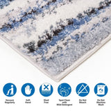Watercolor Abstract Stripe Woven Area Rug B03597996