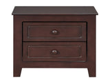 2-Drawer Nightstand for Bedroom, Mid Century Retro Bedside Table with Classic Design,Dark Walnut WF308187AAD