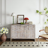 Accent Cabinet Farmhouse Style 3 Door Wooden Cabinet Sideboard Buffet Server Cabinet Storage W1435142948