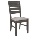 Grey and Dark Grey Padded Seat Side Chairs B062P145630