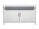 Double Door Side Cabinet With Partition White 90596729