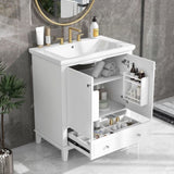 30" Bathroom Vanity with Sink Combo, Multi-functional Bathroom Cabinet with Doors and Drawer, Solid 16236592