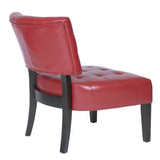 Blended Leather Tufted Accent Chair with Oversized Seating, Red T2574P164249