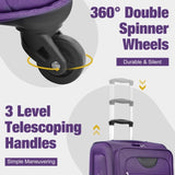 Softside Luggage Expandable 3 Piece Set Suitcase with Duffel Bag Upright Spinner Softshell N732P201004I