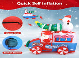 6ft Inflatable Santa Car - 5 LED Lights, IP44 Waterproof, Quick Self-Inflation, Festive Decor 35069235