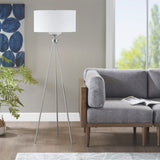 ZNTS Pacific Tripod Metal Tripod Floor Lamp with Glass Shade B03596588