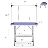 ZNTS 36" Folding Dog Pet Grooming Table Heavy Duty Stainless Steel pet dog Cat Grooming Table W20601011