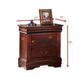 ZNTS ACME Louis Philippe Nightstand in Cherry 23753A