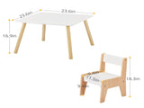 White & Wood Tone Kids Table and 2 Chairs Set, MDF, 60*60*44cm 11132323