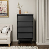 4 Drawer Double Dresser Features Vintage-style and Bevel Design W578P170158