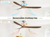 60 Inch Outdoor Ceiling Fan Without Light 3 ABS Blade with Smart APP Control W882P244709