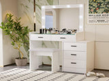 White color adjustable dressing table with 5 drawers W2139P179897
