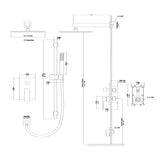Shower System with Adjustable Slide Bar,10 Inch Wall Mounted Square Shower System with Rough-in W124382454