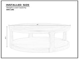 40inch Large Curved 2 Tier Traditional Round Circle Wooden Center Coffee Table,Rounded Table with W2582P308198