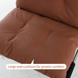 Leather Armchair, Modern Accent Chair High Back, Living Room Chairs with Metal Legs and Soft Padded, W2105P303635